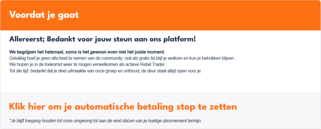 4. Bevestig stop zetten